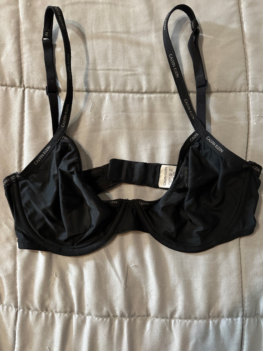 Calvin Klein Black Underwire Logo Strap Bra